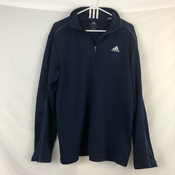 VTG 90s Adidas Classic Blue White Stripe 1/4 Zip Track Jacket Pullover Large - Picture 9 of 9